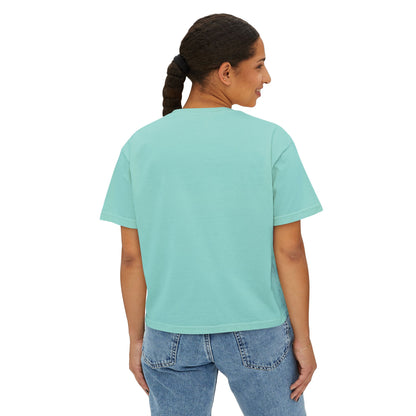 Uppity Pink Script Boxy Tee — Women's Retro Vibe Casual Top