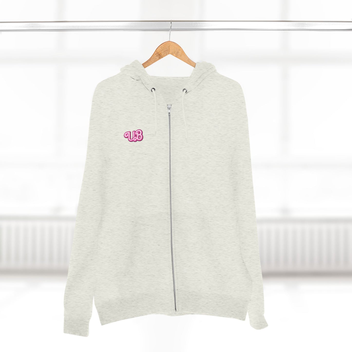 Uppity Psycho Princess Zip Hoodie — Retro Pink Script Back Graphic