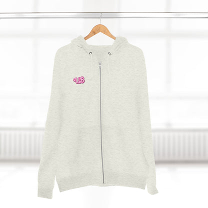 Uppity Psycho Princess Zip Hoodie — Retro Pink Script Back Graphic