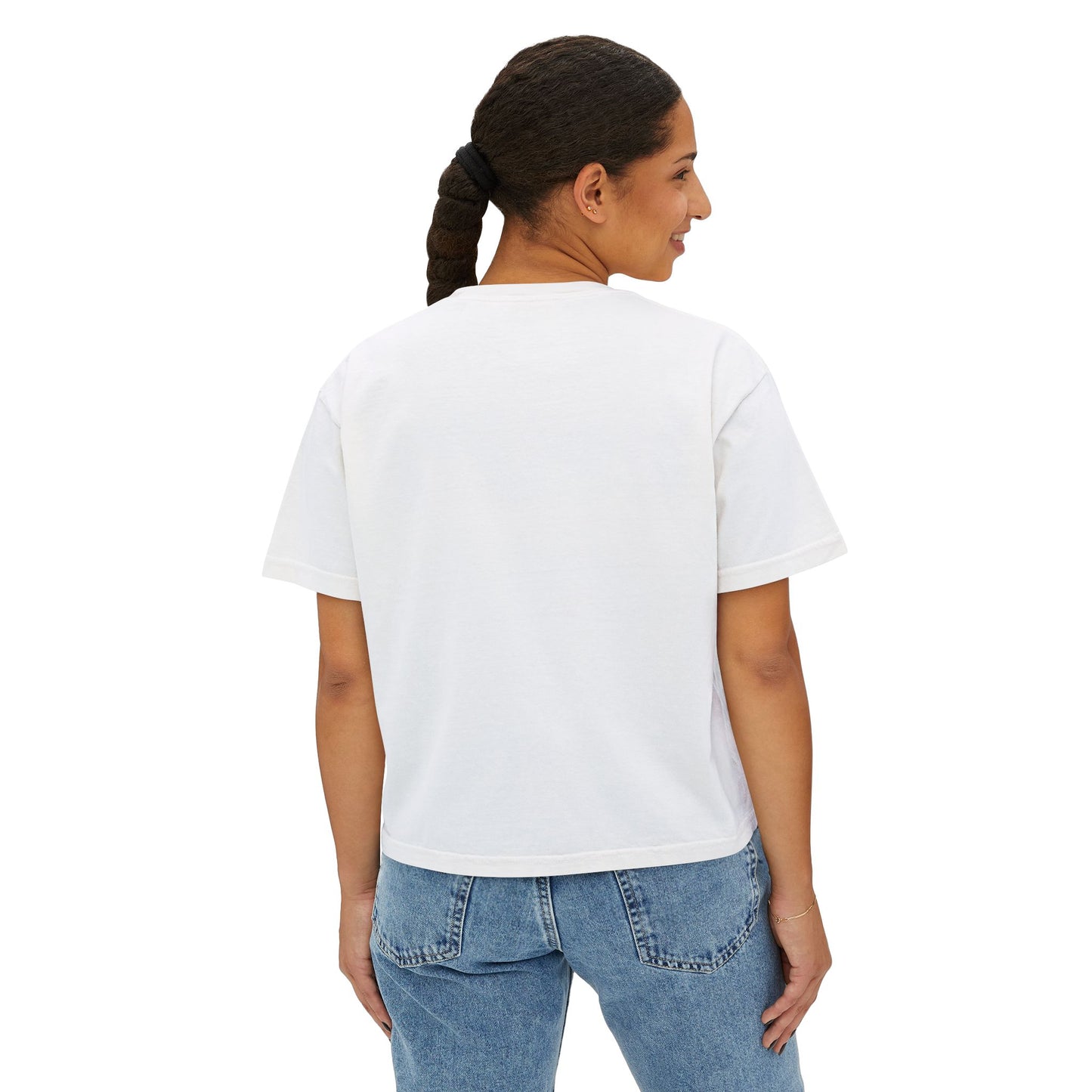 Uppity Pink Script Boxy Tee — Women's Retro Vibe Casual Top