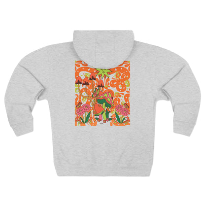 Uppity Psycho Princess Zip Hoodie — Retro Pink Script Back Graphic