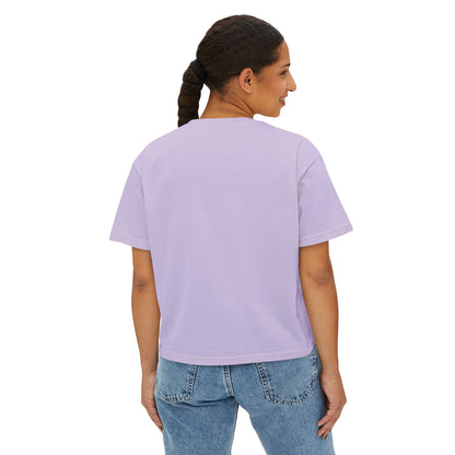 Uppity Pink Script Boxy Tee — Women's Retro Vibe Casual Top