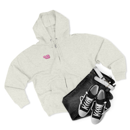 Uppity Psycho Princess Zip Hoodie — Retro Pink Script Back Graphic