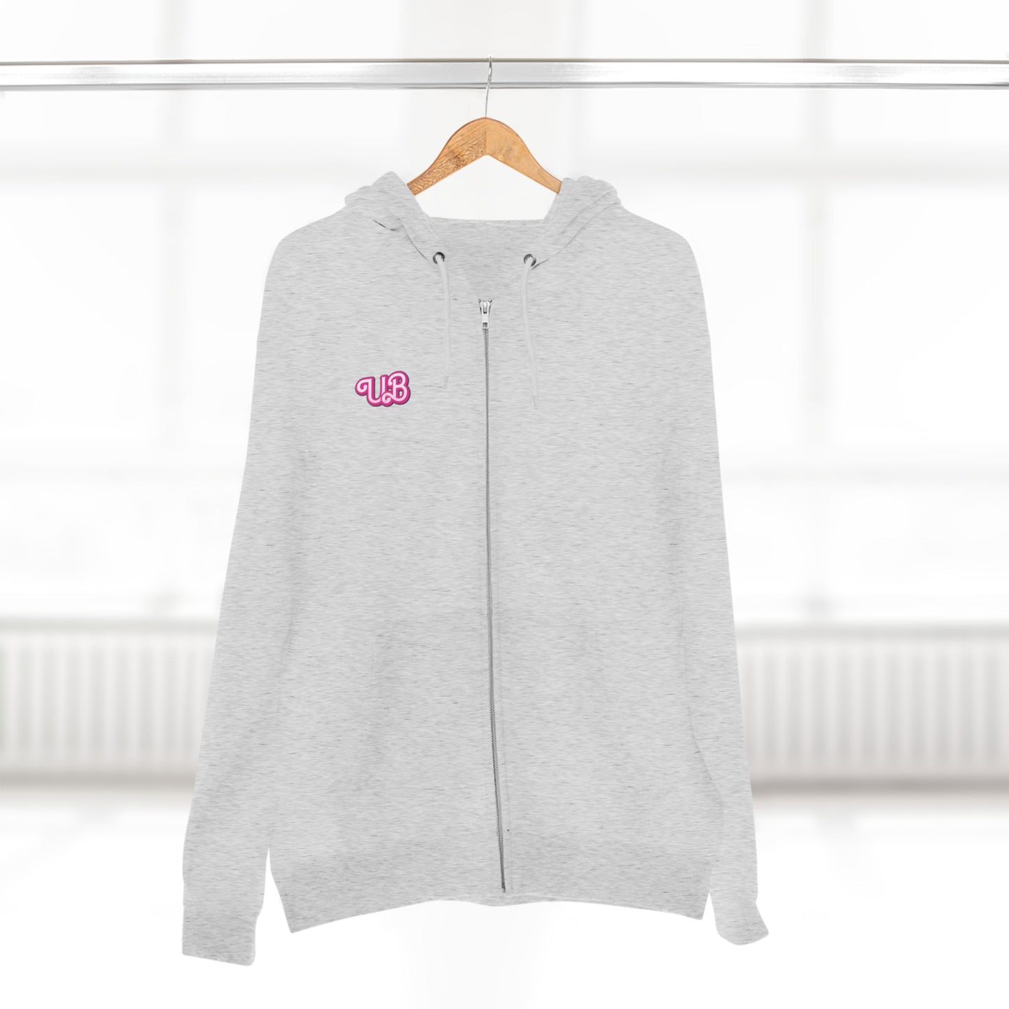 Uppity Psycho Princess Zip Hoodie — Retro Pink Script Back Graphic
