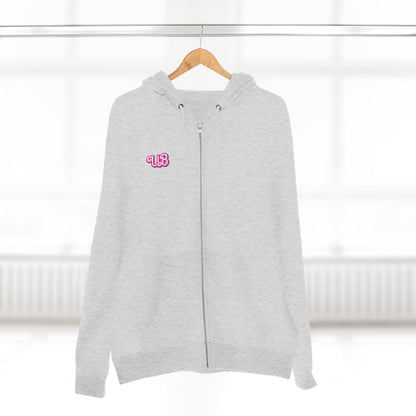 Uppity Psycho Princess Zip Hoodie — Retro Pink Script Back Graphic