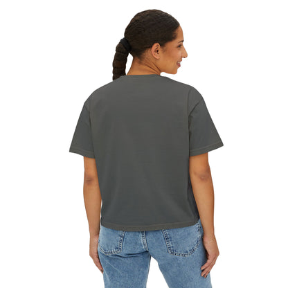 Uppity Pink Script Boxy Tee — Women's Retro Vibe Casual Top