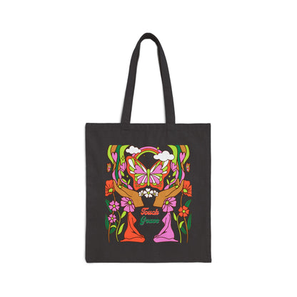 Groovy Floral Butterfly Tote Bag - 'Female Power' Canvas Shopper