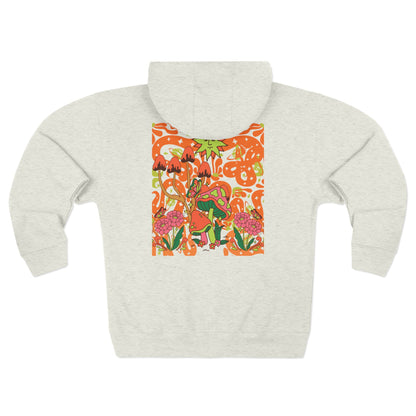 Uppity Psycho Princess Zip Hoodie — Retro Pink Script Back Graphic