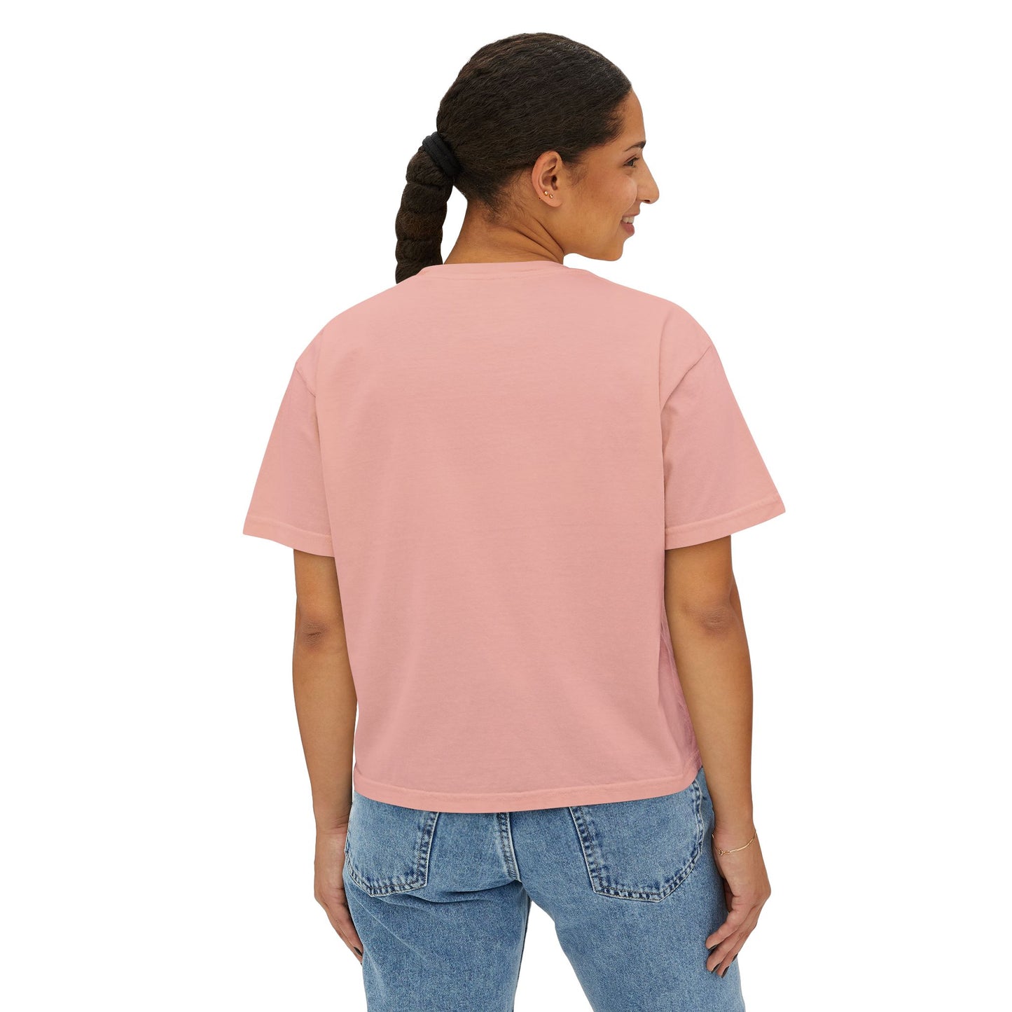 Uppity Pink Script Boxy Tee — Women's Retro Vibe Casual Top